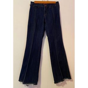 Seven Women's Trouser Chino‎ Front Seam Jeans Denim Pants Indigo Raw Hem sz 27